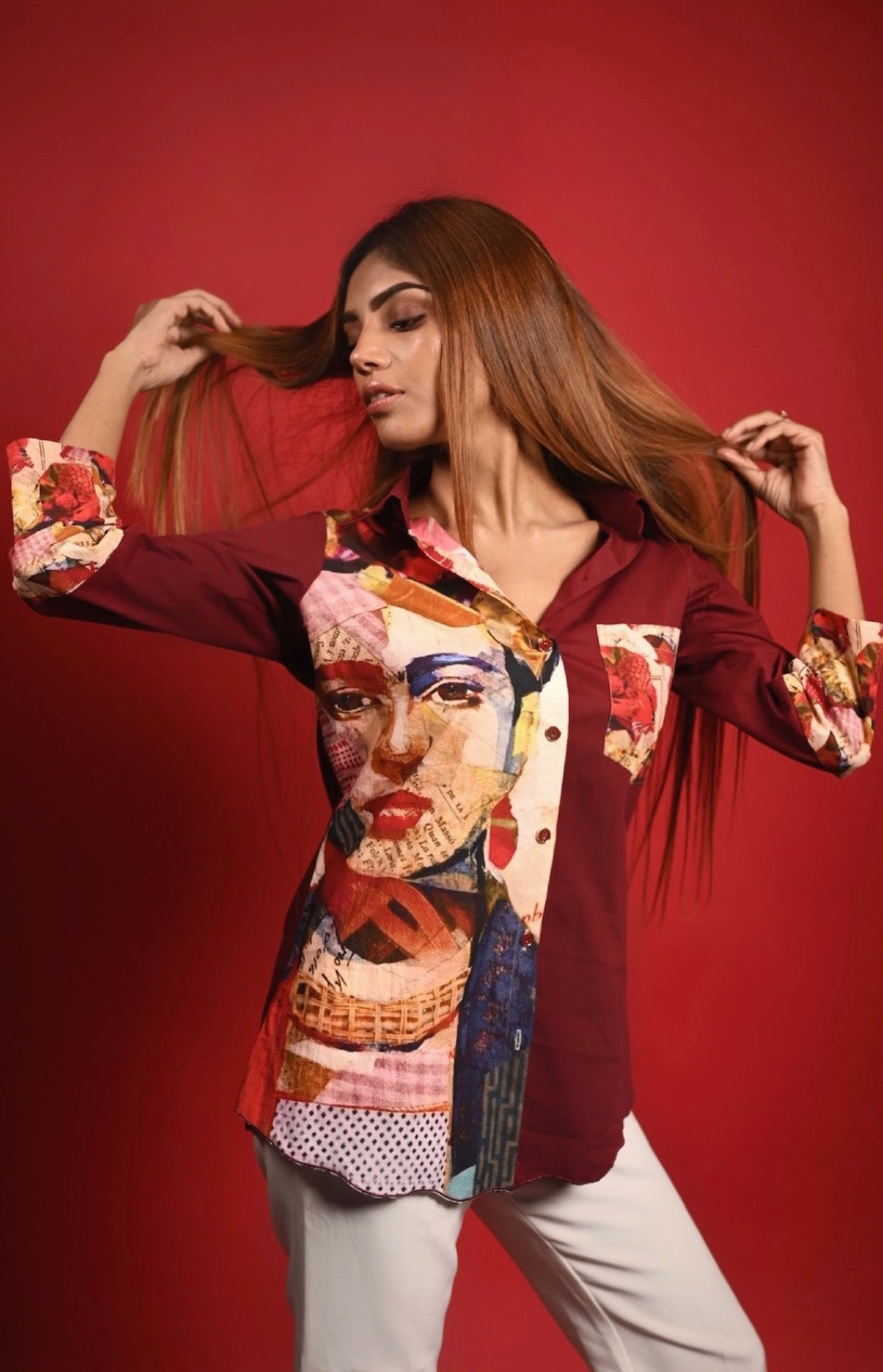 Legacy defining maroon Frida shirt